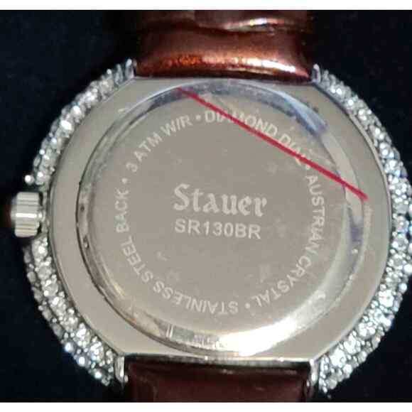 Stauer Women\'s Diamond Watch Brown Face Smooth Leather Wrist Band SR130BR NEW main image 8